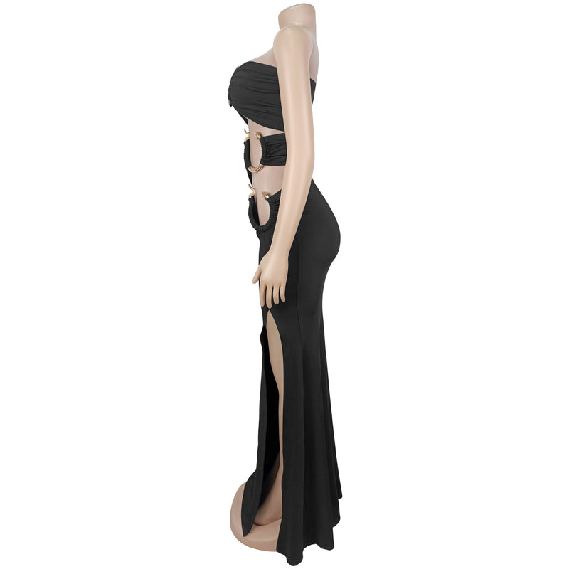 Solid Color Hollow Out Tube Top Dess BY 7760