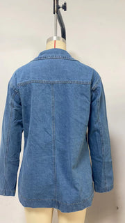 Fashion Washed Blue Denim Blazer GYAN 32137
