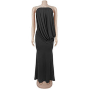 Solid Color Ruched Tube Top Dress BY 7797