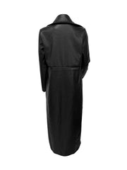 Lapel Button Warm Long Leather Coat LSD LD2271