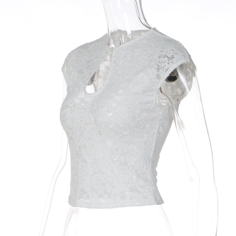 Lace Short Sleeve T Shirt GLAG T6421492F