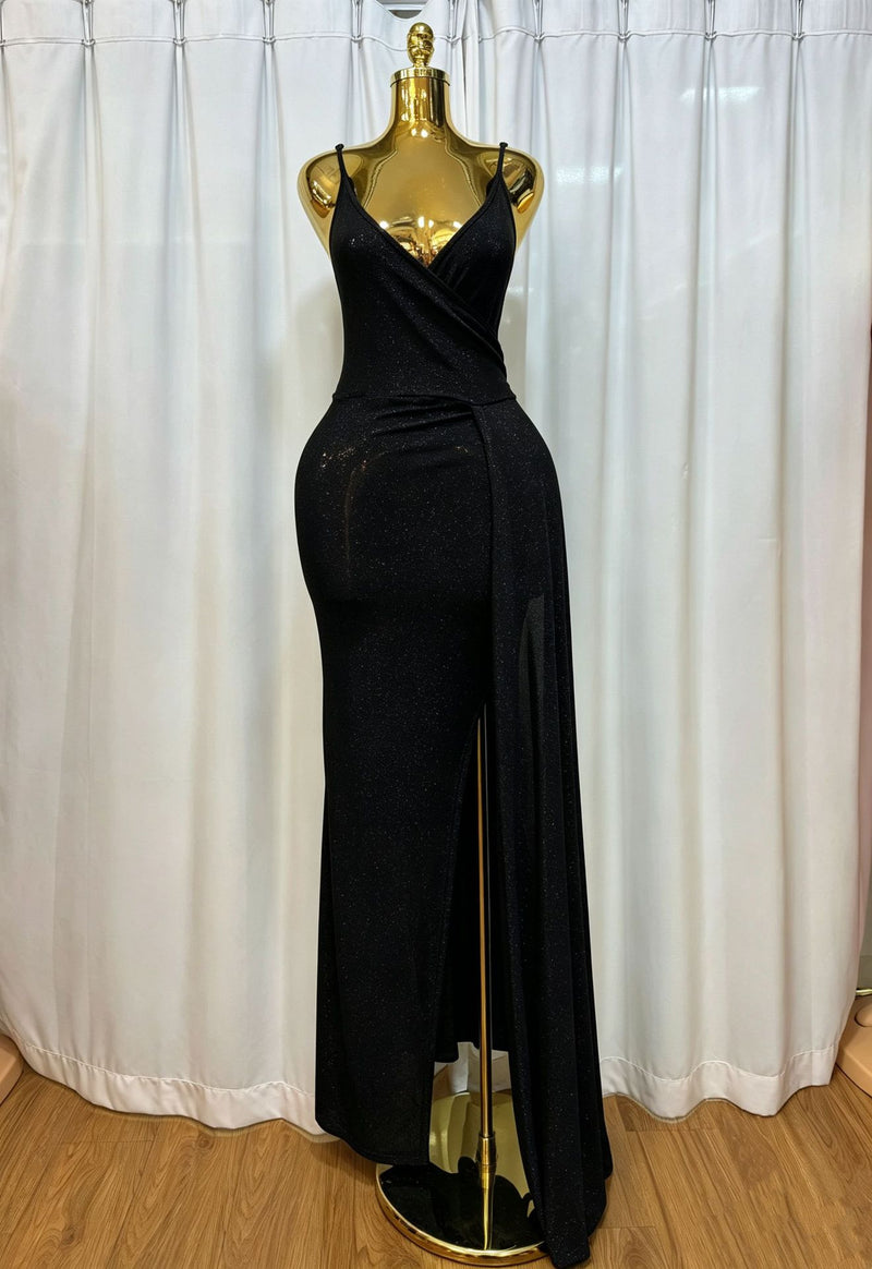 Sling V Neck Ruched Maxi Dress GMYU 8830