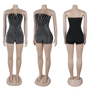 V neck Bustier Hot Diamond Romper NY K3236