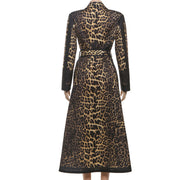 Leopard Print Belt Trench Coat XEF K25C82416
