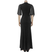 Hot Drill Chiffon Slim Maxi Dress BY 7372