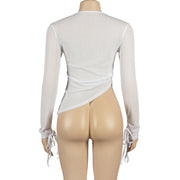 Solid O Neck Long Sleeve T Shirt GAXB A369TP