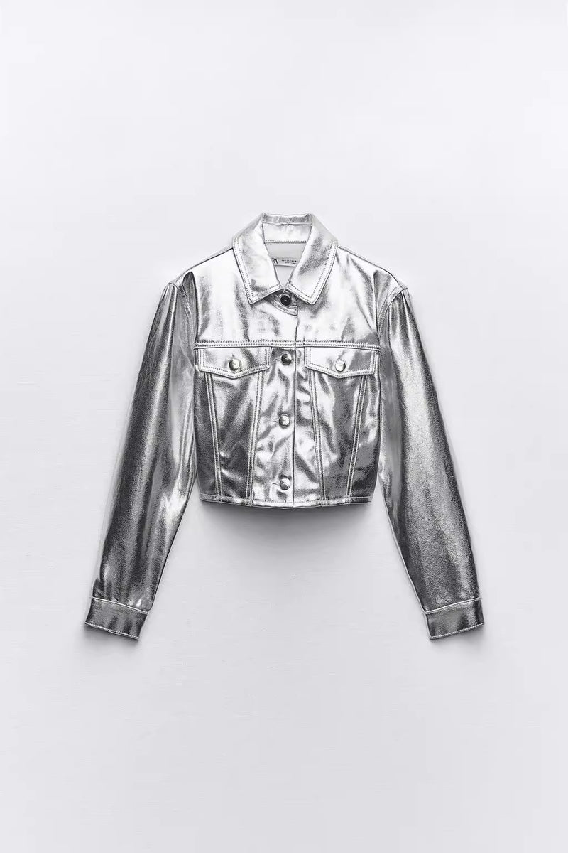 PU Leather Lapel Jacket Coats YUMT YMT118