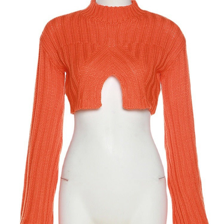 Long Sleeve Tight Irregular Sweater GBLH 9815