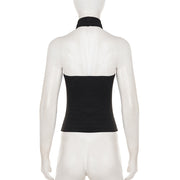 Halterneck Off Shoulder Tank Tops GPKJ MR49537
