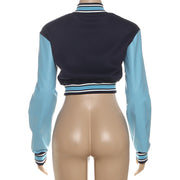 Leather Patchwork Long Sleeve Coats XEF K25C80374