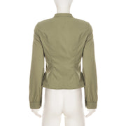 Long Sleeve Ruched Shirt GPKJ MR51402