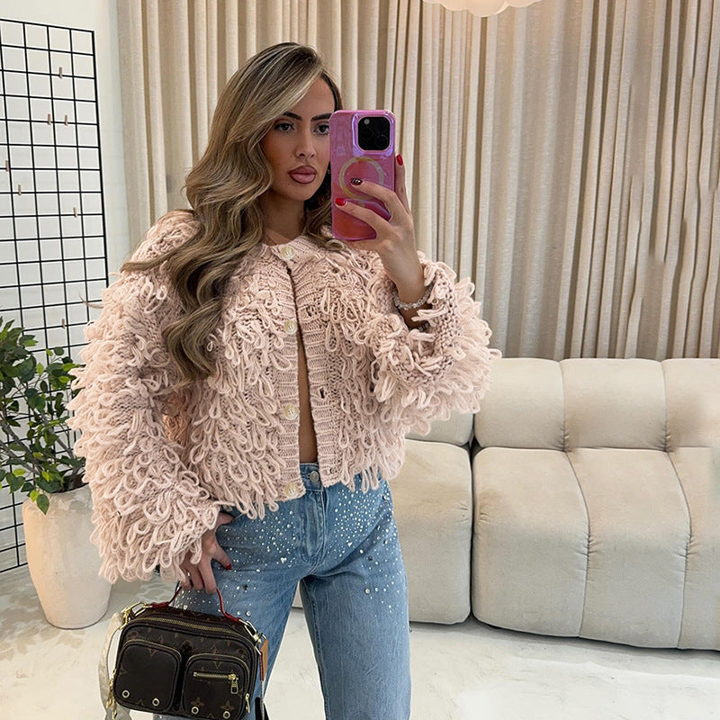 Knitted Tassel Woolen Jacket GZJQ W24L54752