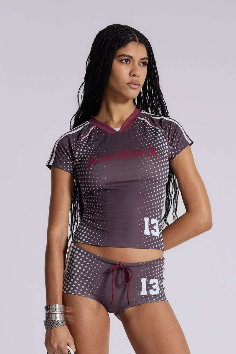 Sport Polka Dot Print Tankinis 2 Piece Swimsuit GNJF 2679