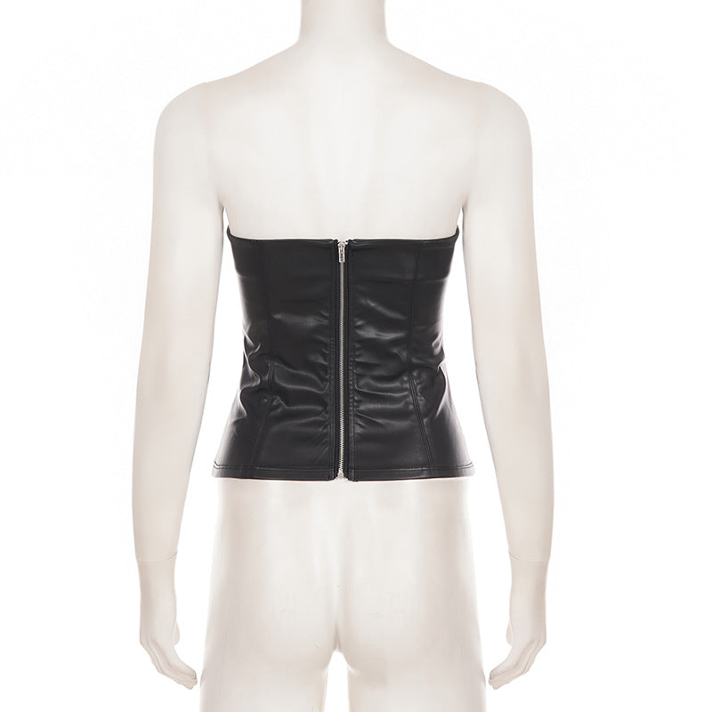 Sexy Leather Tube Top Tank Top GPKJ MR52013