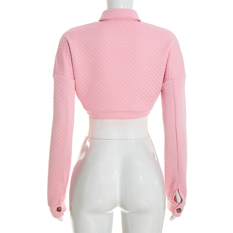Lapel Long Sleeve Short Coats GDSF D26TP354