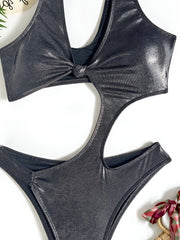 Backless Solid Color One Piece Swimsuit CASF 6784