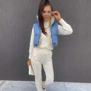 Reversible Wear Zipper Vest Warm Cotton Jacket GBTF 8099DN