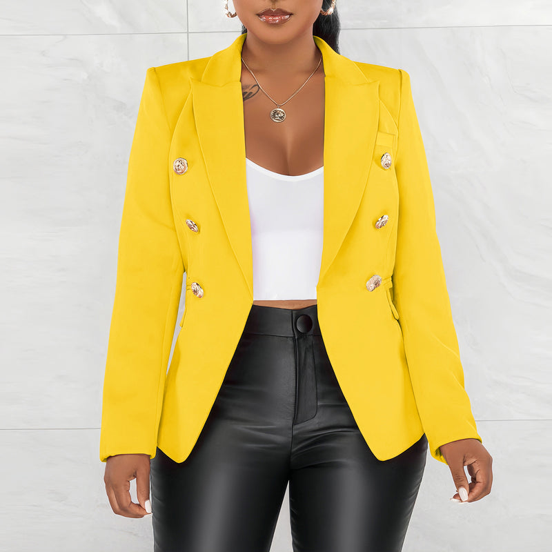 Solid Color Long Sleeve Blazer Coats AIL AL288