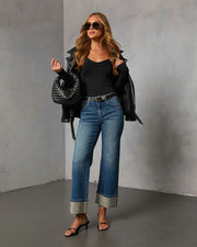 Hot Drill Washed Straight Jeans GYAN 89328