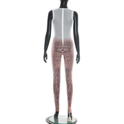 Print Sleeveless Tight Jumpsuit GDSF D26JP045