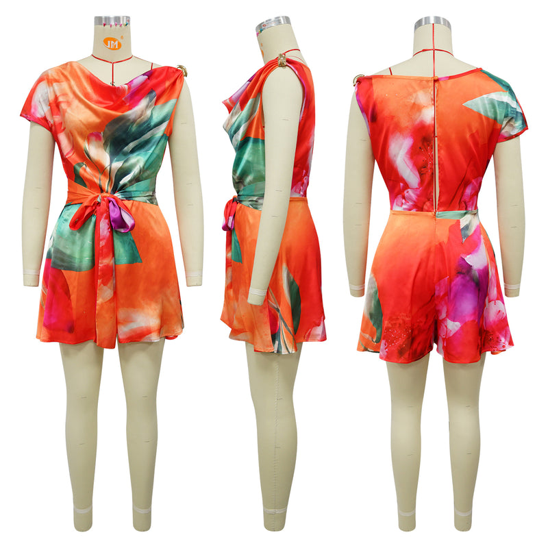 Sexy Backless Print Casual Romper YF 20179