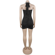 Halterneck Hot Drill Mini Dress BY 7755