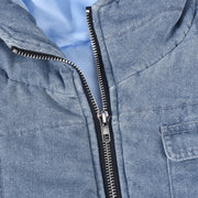 Denim Hollow Out Straps Hooded Vest GBTF 9124