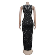 Hot Diamond U Neck Sleeveless Bodycon Dress BY 7117