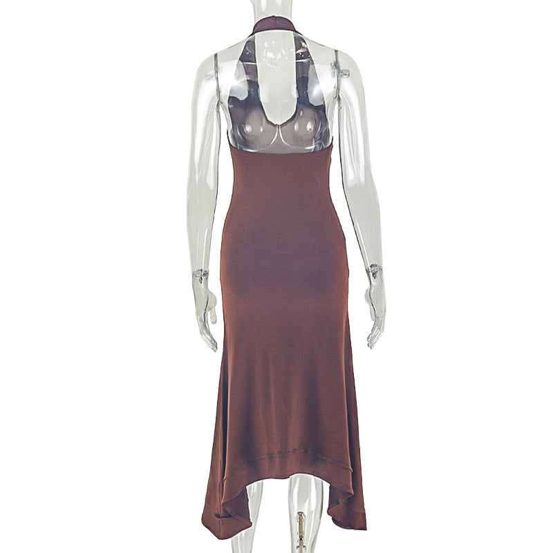Color Block Ruched Sleeveless Maxi Dress GJYO JD305681