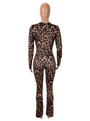 Lace Patchwork Leopard Print Jumpsuit SHD 9591