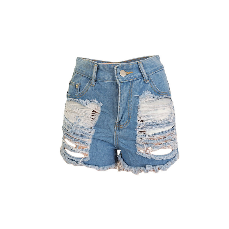 Denim Ripped Hole Jeans Mini Shorts GCNF 0131b