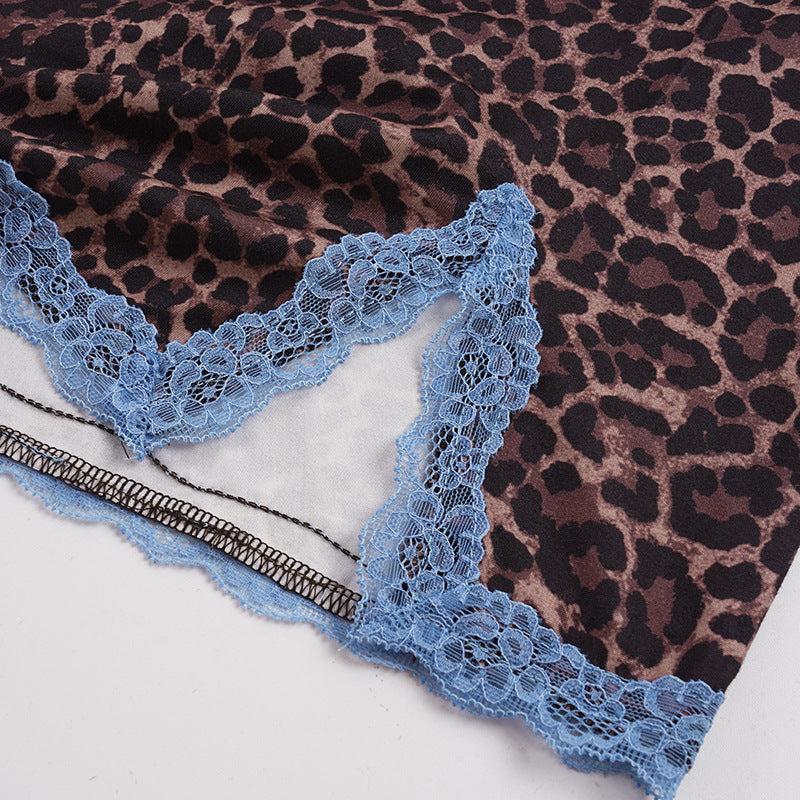Leopard Print Split Mini Dress GPKJ MR51594
