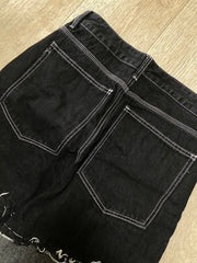 Plus Size Fashion Patchwork Raw Edge Jeans GYLN 1111