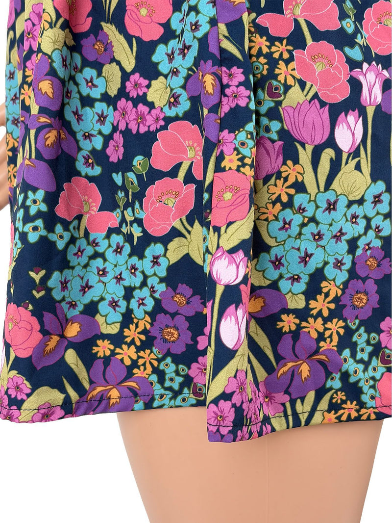 Flower Printed Backless Sling Mini Dress SHD 8522