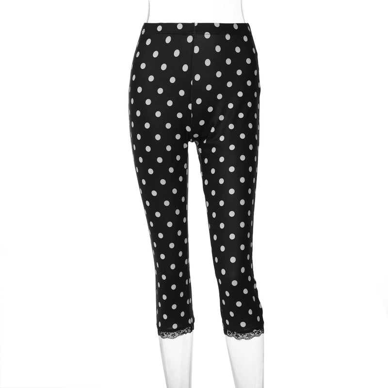 Polka Dot Print Seventh Pants LJSF P6421566X