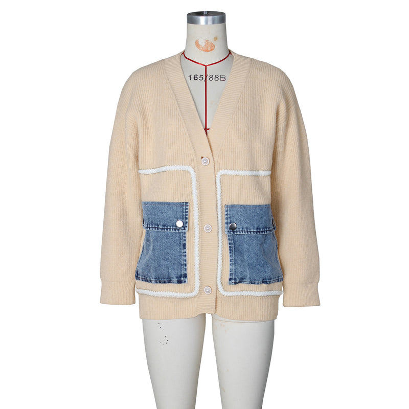Long Sleeve V Neck Single breasted Sweater ZSD 0338