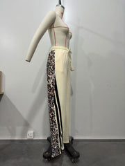 Leopard Print Patchwork Loose Sweatpant OD 8719