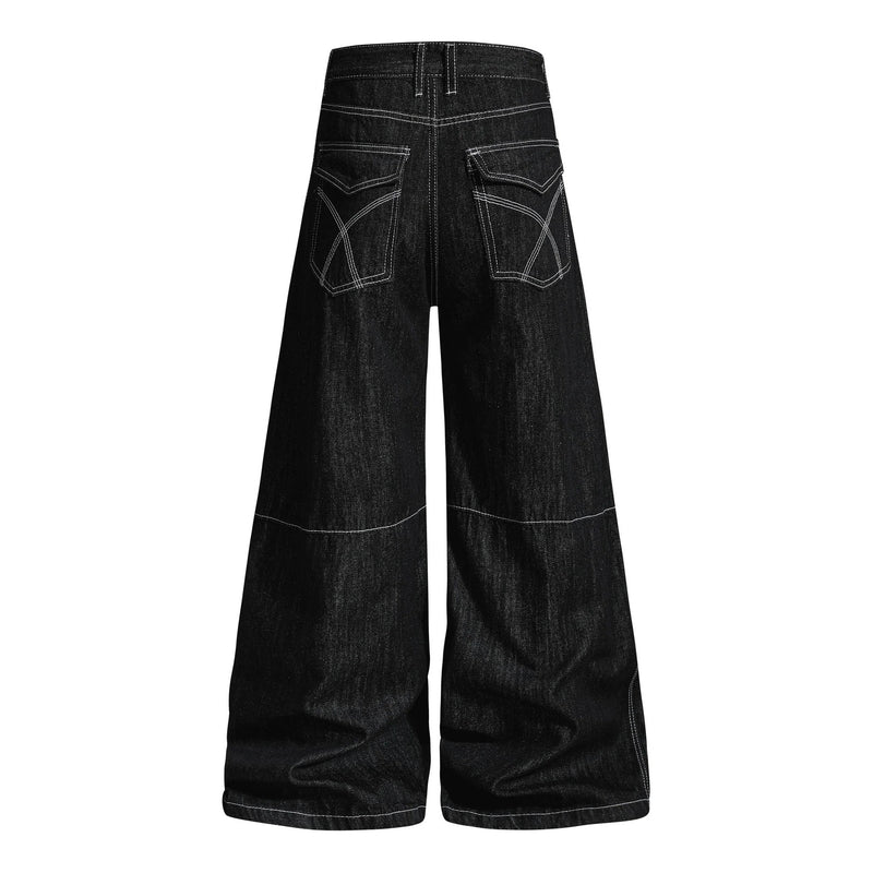 Plus Size Metal Studded Washed Loose Jeans GYLN 0338