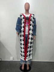 Patchwork Cardigan Double Layer Thickened Sweater Jacket OD 8698