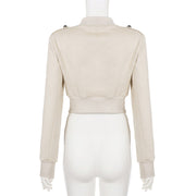 Suede Double breasted Short Coats GPKJ MR51036
