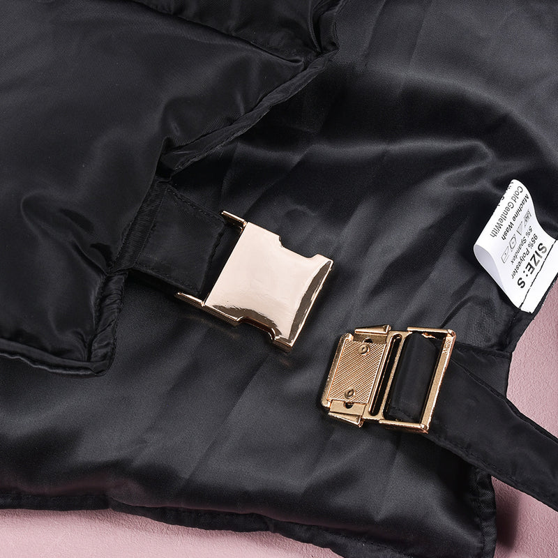 Zipper Stand Collar Bandage Vest Coat GNZD 9620TD