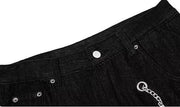 Plus Size Metal Ring Rivet Chain Jeans GYLN 9088