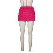Solid Color Zipper Plush MIni Skirt ZSD 0626