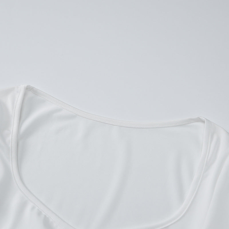 Solid Color Long Sleeve T Shirt GWSD T1992792