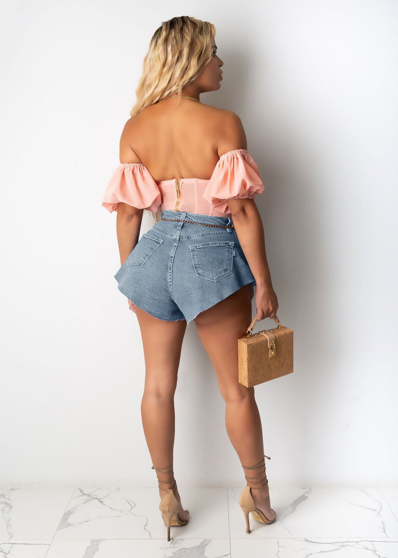 Summer Casual Beach Scalloped Hot Denim Shorts LSD 8734