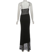 Sexy Mesh Patchwork Lace Maxi Dress GYME K6D04091A