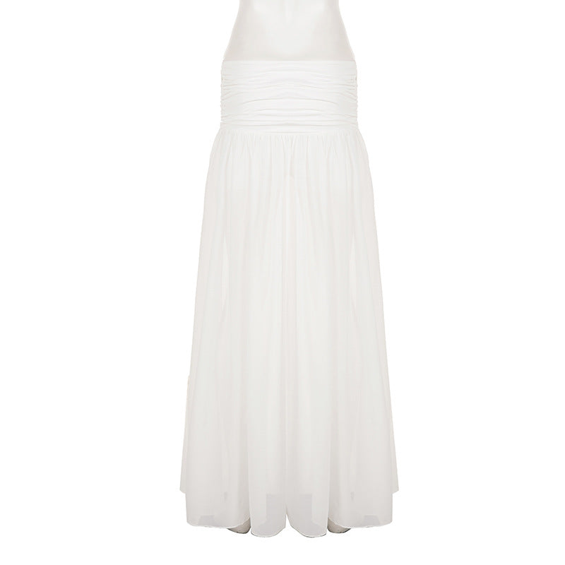 Chiffon Split Solid Color Long Skirt GPKJ MR49148