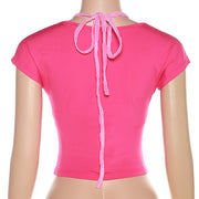 Tie Up Backless Hollow Out Tank Top GYME K23S28332