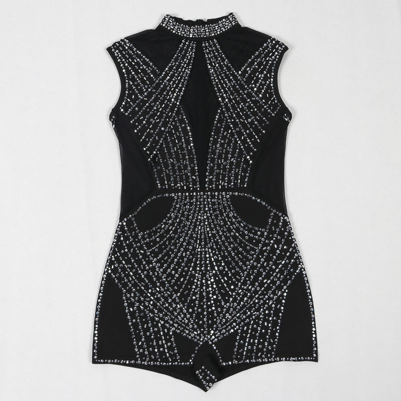Sleeveless Hot Drill Slim Romper NY 3208
