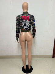 Camouflage Print Long Sleeve Jackets YNSF 2657